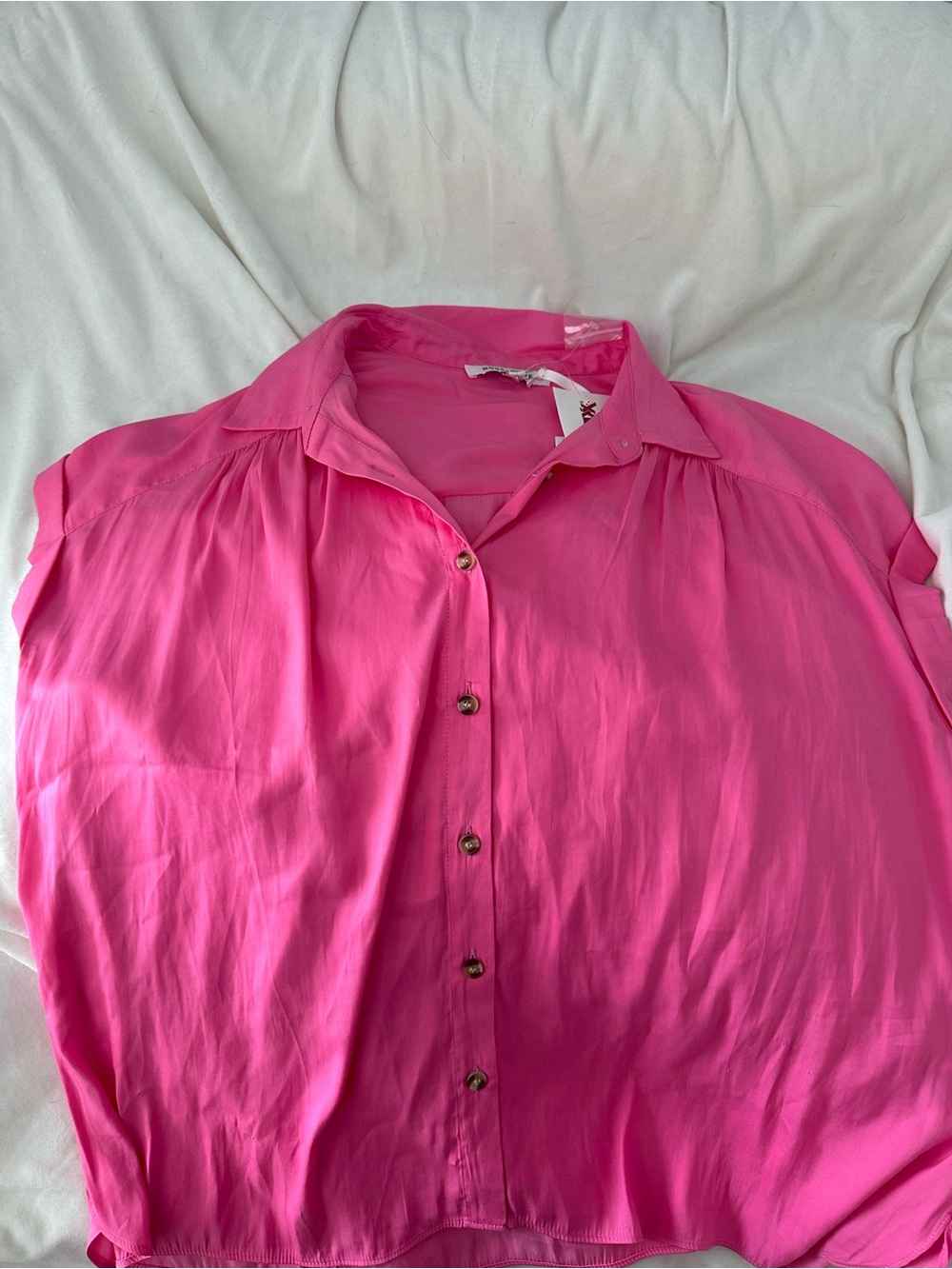 Rose & Olive Hot Pink Button-Down Blouse